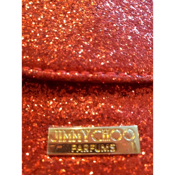 Jimmy Choo Parfums Red Sparkly Purse With Chain Strap - Picture 11 of 11